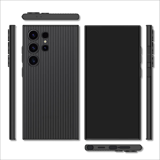 Coco Lili, adapté au boîtier de protection Samsung S24ULTRA Mobile Samsung S24ultra Boîtier de protection ultra-mince Matte Matte SEMI-Transparent Pap ondulé PP aussi mince que pas facile à tourner jaune et transparent blanc transparent
