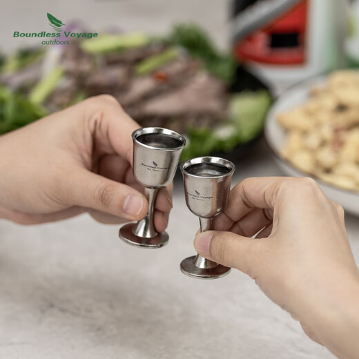 Biwei pure titanium liquor dispenser Chinese style household high-end wine glass decanter gift box set wine bottle Ti3266D wine bottle + 2 wine glasses