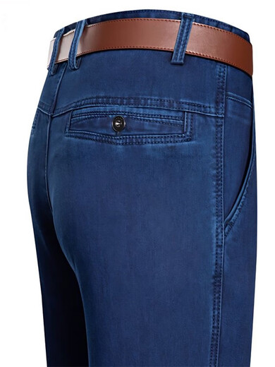 Baisi Dun Jeans für Herren, Frühling und Sommer, dünn, gerades Bein, locker, große Größe, mittleres Alter und alter Vater, hohe Taille, Stretchhose 9901, hellblau, Doppelfalte, Sommer, dünn, Stil 29, 2 Fuß, 2 Taille