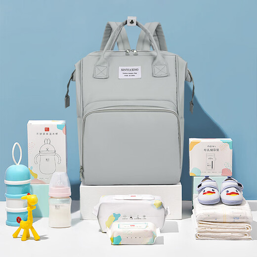 Jia Nier Mommy Bag Mom Bag Bag Sclepley Splatterpression Multifunctional Guthing выходит на работу с серой спиной мама и детская сумка