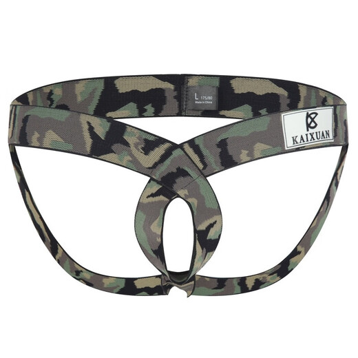 Men's sexy underwear gay thong hollow tight cross triangle ins summer outdoor internet celebrity bar black S