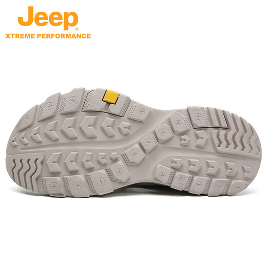 Jeep Jingdong Outlet Adult Men's and Women's Summer Baotou Anti-slip Sole Mesh Open Heel Beach Sandals Sand Color 44