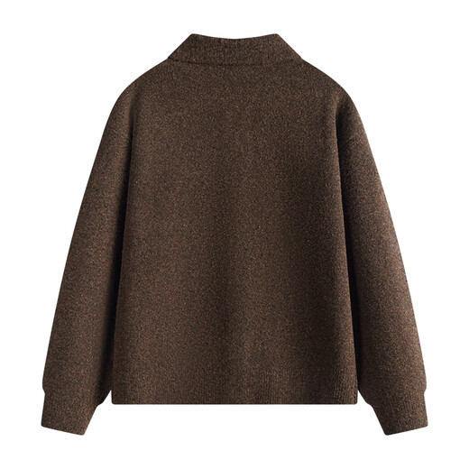 Navigare Italian small sailing boat slightly dropped shoulder cardigan men's knitted cardigan comfortable skin-friendly sweater jacket casual top olive green coffee M