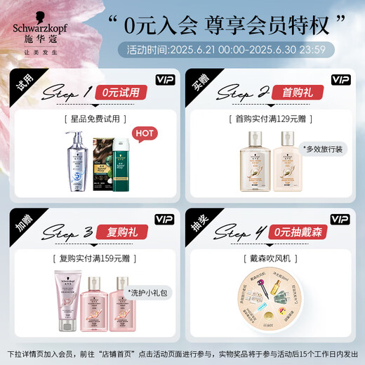 Schwarzkopf Jinchun Yingrun E-Commerce Set (champú de 600 ml + 400 ml de acondicionador) (nutridos de aceite elemental, luz y esponjoso)