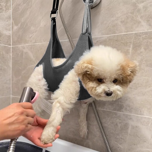 Amor dog foot washing artifact, cat grooming hammock, small and medium-sized dog nail clipper, hanging fixed bag, pet supplies, green, super load-bearing, quick-drying and not stuffy, S-recommended 5-10 Jin Jin equals 0.5 kg, universal for cats and dogs