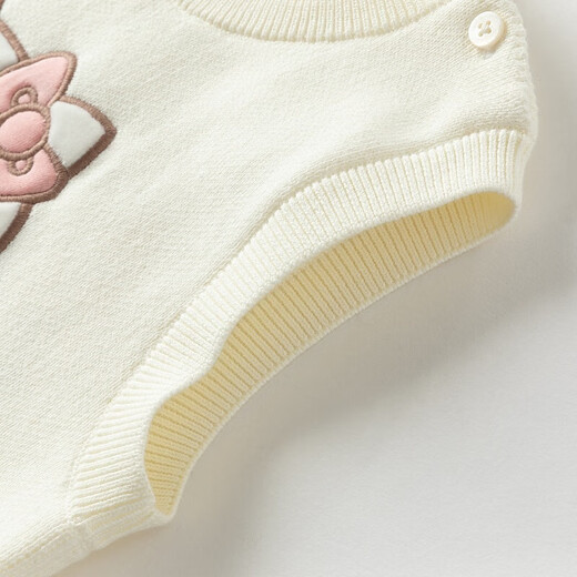 David BELLA (DAVE/BELLA) [Hello Kitty Joint Brand] Girls Sweater Children's Vest Knitted Sweater Baby Vest Children's Top White [Spot] 73 cm (Suggested height 66-73 cm)