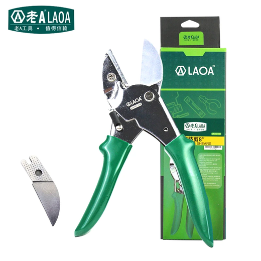 LAOA Gardening Scissors 8-inch Branch Scissors Fruit Branch Scissors Garden Scissors Flower Pruning Scissors Pruning Scissors Fruit Picking Scissors 8 Branch Scissors + 1 Blade