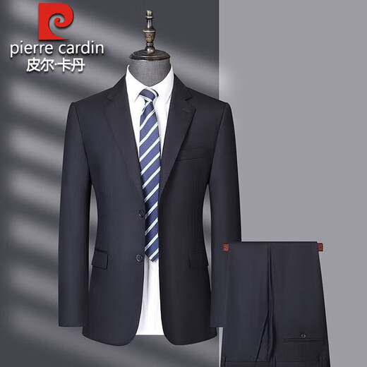 Pierre Cardin 100% Wool Suit Men's 2025 Autumn New Business Professional Formal Work Wear Suit Two-piece Suit Qing M 170