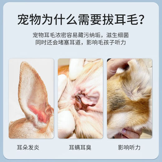 Huameilong pet ear hair pliers for cats and dogs, Teddy Bichon ear canal cleaning artifact, straight head stainless steel ear hair pliers, new batch