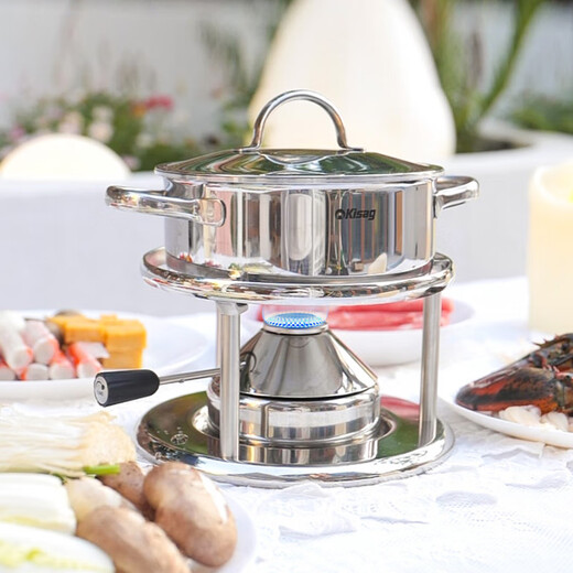 Kisag Vaglow stove stainless steel hot pot single small hot pot 16CM Elf Classic Set (Silver-Anti-scalding)