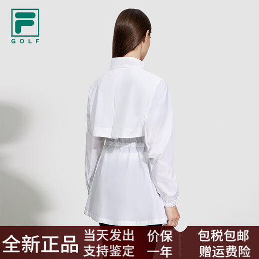 Fila upf50+ Sonnenschutzkleidung 丨 Frauenjacke Sommer Golf Outdoor Sportstand Halsband Top Jade White-Wt S 160/80A