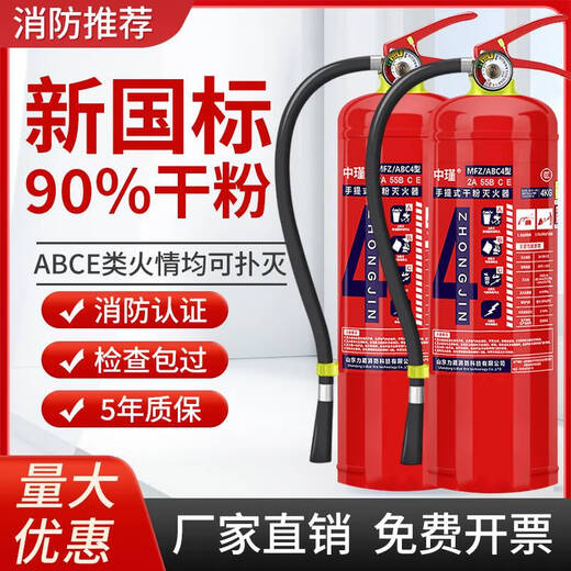 温诗欧手提式干粉灭火器材消防商铺用4公斤家用12358kg车用灭火器箱套装 2KG家用灭火器+铁挂架