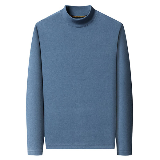 Dy Shirt de base en velours allemand double face T-shirt à manches longues à manche à manches longues et au sommet d'automne Sous-vêtements épais hommes chauds hommes 9901 / brume bleu M