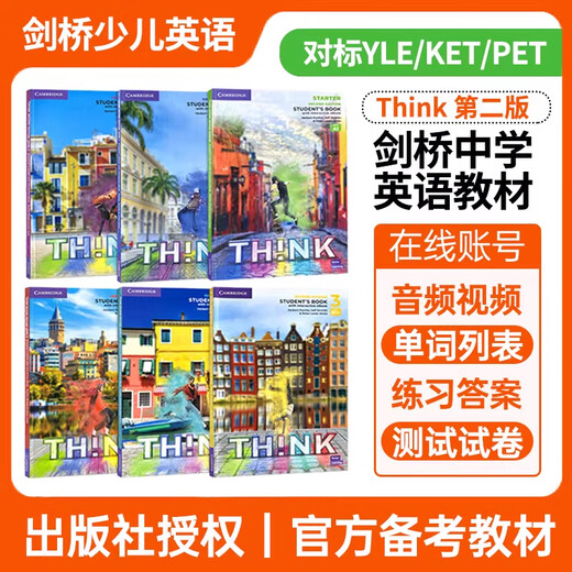 Original importé deuxième édition Cambridge Think Starter 1 2 3 4 Niveau 5 Livres des étudiants + livre d'exercice Ket / Pet Exam Endramment Aids for Strangement Language Junior High School and High School English Manuels Think manuel Deuxième édition S12345 Niveau (manuel + exercice