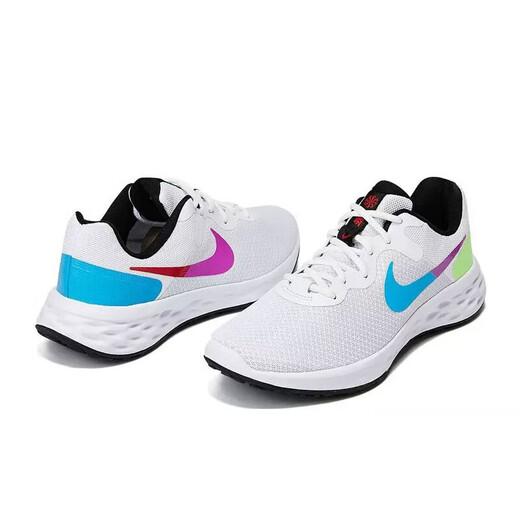 Nike (NIKE) men's shoes summer new REVOLUTION 5 mesh lightweight breathable casual shoes running shoes FJ1049-100 white purple red blue yellow 42