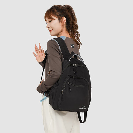 Reise -Rucksack Einfacher und vielseitiger Schulbag -Schüler New Style College -Schüler lässig Girl Leichtes Rucksack großer Kapazität Schwarz