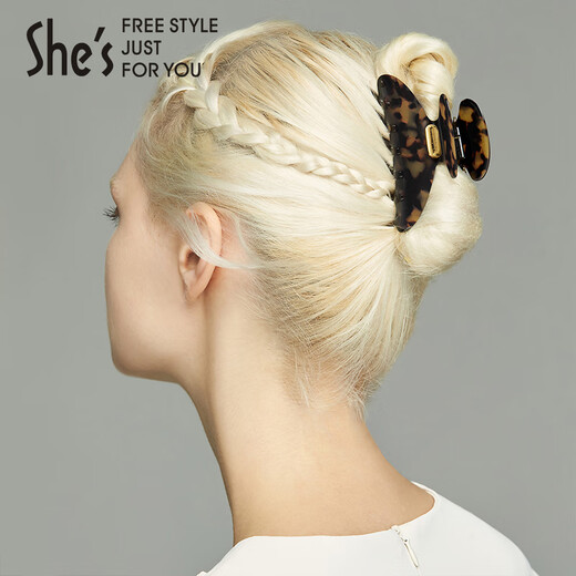 She s Akiko light retro acetate plate small clip tortoiseshell color shark clip birthday gift for girlfriend