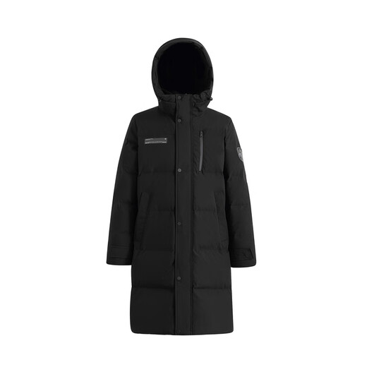 Fliegen im Schnee Herbst und Winter Orientalischer schlichter Luxusstil Modische lässige bequeme Silhouette Herren H-Typ bedruckter Stehkragen mit Kapuze und Daunen