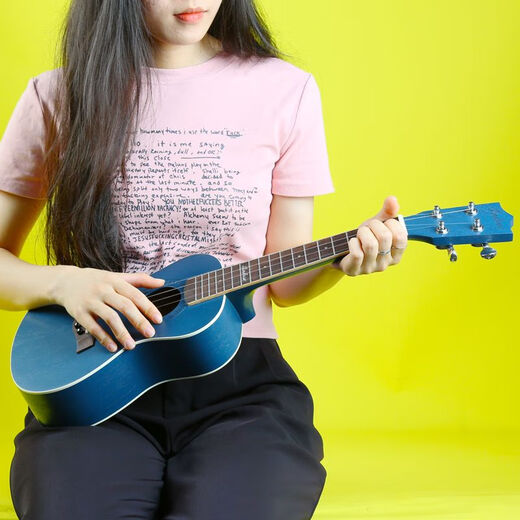 Andrew (ANDREW) ADL ukulele beginner entry-level student 23-inch ukulele children's veneer small guitar blue 23-inch full peach blossom core blue lover + gift bag + plus
