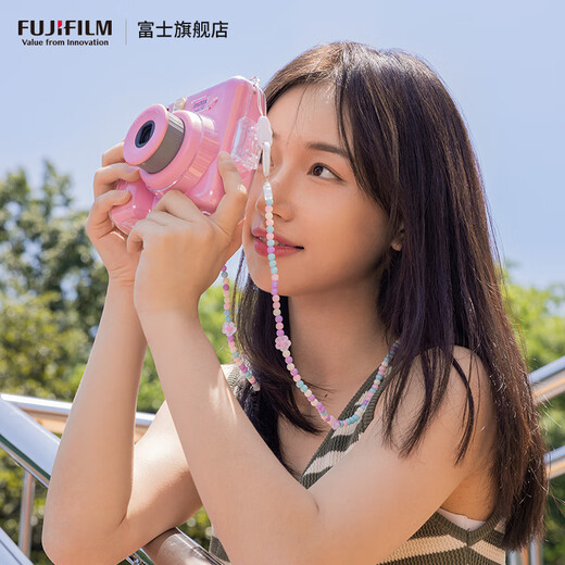 FUJIFILM instax Mini SE instant camera uses 3-inch photo paper, pink photo paper combo set 1, including standard + 20 pieces of photo paper + peripheral accessories, official standard, can write greeting cards on behalf of others