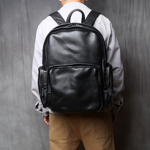 Sac de luxe de luxe anysmic sac masculin authentine cuir sac à dos pour hommes sac à dos sac d'ordinateur sac à dos sac à dos rétro rétro noir