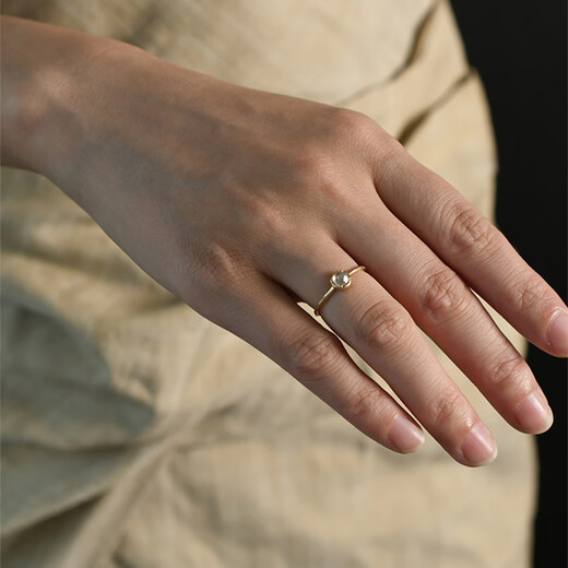 Yuansi original high-end handmade frosted 10K gold white sapphire ring women's light luxury niche ring jewelry No. 12 white sapphire in stock