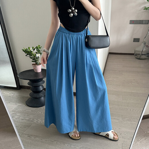 [Fallen lassen Röcke] Feste Farbe Lazy Old Money Style Acht-Punkte-Hose mit breiten Beinen lässige, lockere und schlanke, hoch taillierte Sommerfrauen, erdige gelbe Farbe L [Vorgeschlagen 118-136 Jin [Jin ist 0,5 kg]]]
