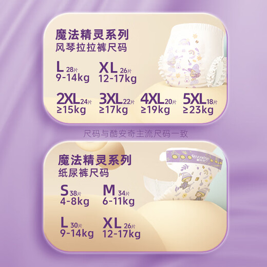 
CooANGE Magic Elf Pulling Pants XL 26 pieces (12-17kg) Shea Breathable Medical-grade Baby Diaper