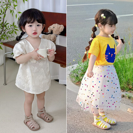 BOE【官方旗舰】京东自营女童鞋子宝宝学步鞋夏季新款凉鞋高帮儿童罗 9221米色 18 /内长13.5cm