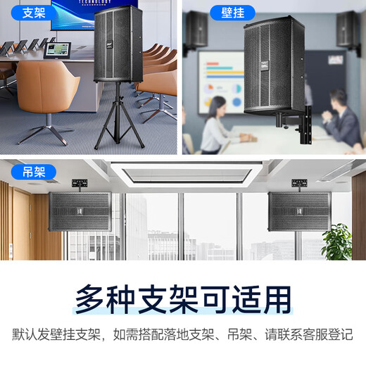 先科 会议室音响套装组合10英寸家庭KTV背景音乐培训会议专用设备系统蓝牙功放壁挂音箱VD-201/K3V