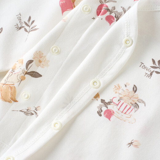 Tongtai (TONGTAI) baby wrap clothes spring and autumn pure cotton newborn clothes baby jumpsuit triangle romper pink 73cm