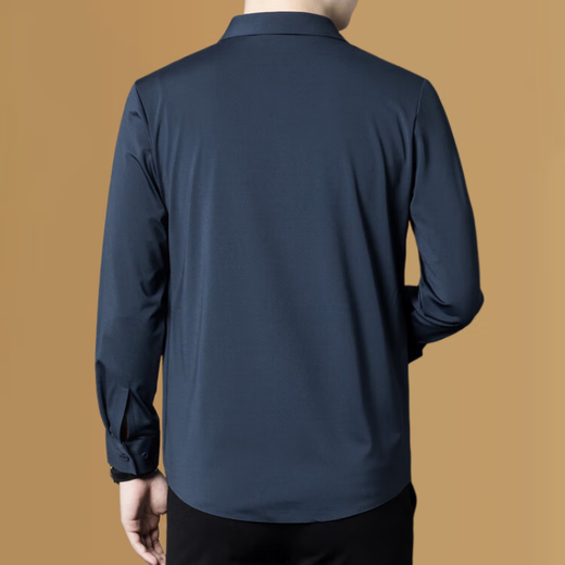 AEMAPE喜爸爸装参加结婚宴礼服公公长袖衬衫衣服薄款男士春秋季高端贵士 红色 L 建议【116-129斤】