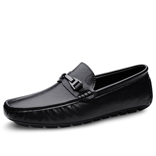Herrenschuhe Frühling neuer Männer große Lederschuhe echtes Leder atmungsaktives lässige Schuhe Weiche Sohle weiche Lederschuhe Middle Dad's Schuhe Schwarz 9921 39 (245 mm)