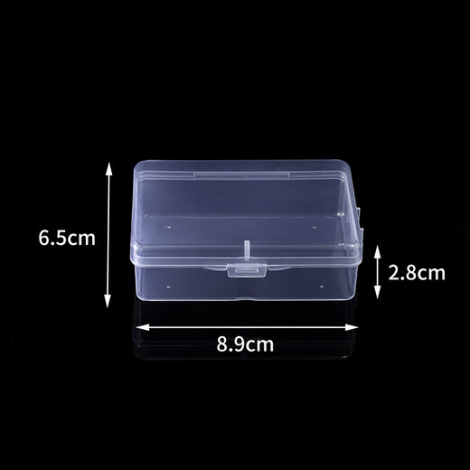 PP transparent plastic lock box with lid desktop organizer small accessories jewelry box portable parts storage box empty box large lock (14.4*8.5*3.4)/1 piece