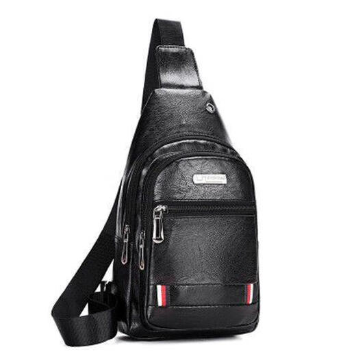 Raft Core Chest-Bag Herren One-Shoulder Crossbody Body wasserdichtes Oxford Stoff Brust Trendy Sport und lässige kleine Cross-Bag-Rucksack Herrenbeutel Leder 9905 Schwarz