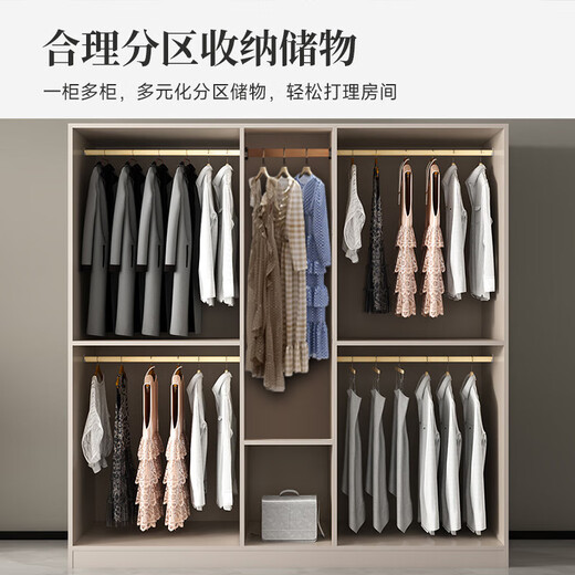 Feimuda wardrobe bedroom simple modern minimalist two-door light luxury style installation-free storage solid wood storage cabinet customization 1.2 meters three-door main cabinet