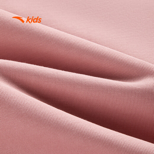 安踏儿童卫衣女大小童圆领套头衫2025秋甜美粉色运动衫A62536702