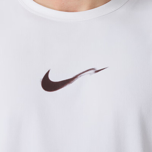 Nike (NIKE) short-sleeved T-shirt 2025 summer new HYVERSE DRI-FIT men's quick-drying half-sleeved round neck top White/burgundy/silver HV4882-100 quick-drying S