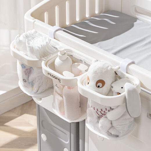 Manlong Crib Side Hanging Korb Lagerregal Baby Windeln Aufbewahrungstasche Wickelzaun Nachteil Aufbewahrung Hanging