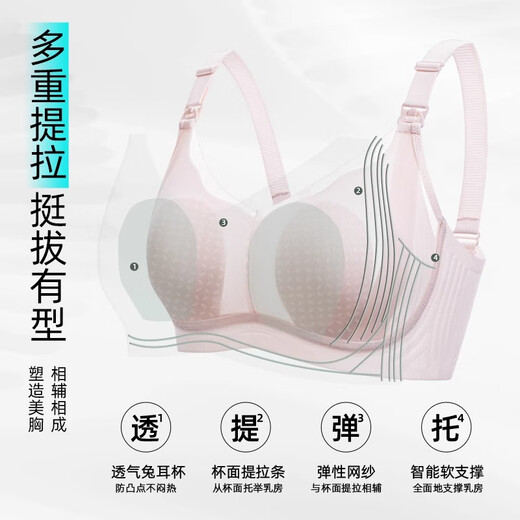 Urban Beauty Nursing Bra Summer Thin Postpartum Breastfeeding Special Large Breast Gathering Anti-Sagging Rabbit Ears Large Size Maternity Bra