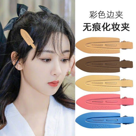 Ins style macaron color seamless hairpin girl bangs side clip student girl hairpin glossy hairpin hair accessories macaron color hairpin mixed color 3 pieces TS69