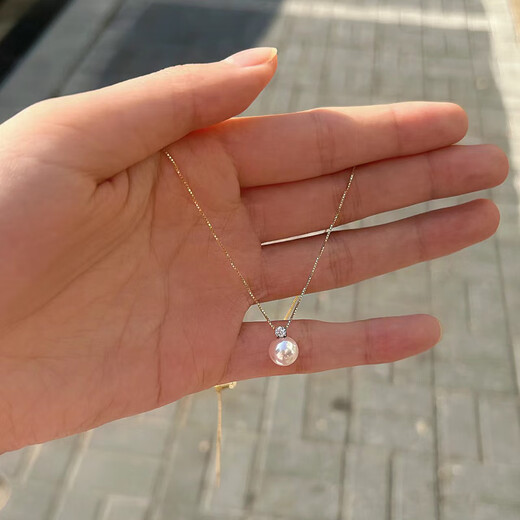 KUXA Aurora Freshwater AKOYA Pearl Princess Style Pendant 18K Gold Princess Style Single Necklace and Clavicle Chain Neck Ornament Heavenly Lady Aurora Freshwater AKOYA 18K Gold Buckle_2 10.5-11mm45cm