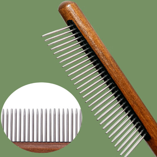 Birds and flowers, cat comb, comb brush, cat hair remover, cat hair cleaner, hair remover, needle comb, dog comb, solid wood handle, dense teeth