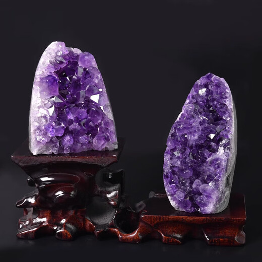 Grotte de cristal du même style de Fat Donglai, améthyste, améthyste naturelle, ornements en grappe, un objet, une image, corne d'abondance, consommation violette K2699