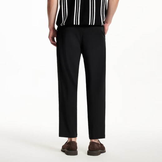 Jack Jones (JACK/JONES) men's cropped pants men's casual pants draped business men's pants summer straight pants men's thin high-end S03 black 32 175