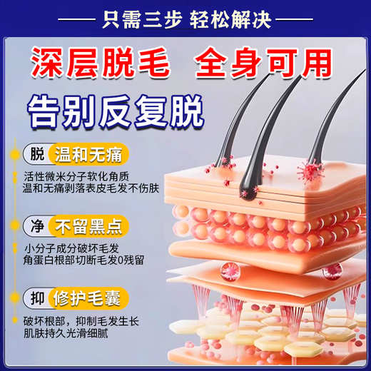 ZKYO Hair Removal Cream is a permanent hair removal product for private parts that will no longer grow. It is specially designed for men and women with beards, armpits, pubic legs, and anus. Single box. It can be used for hair all over the body. Powerful hair removal for private parts, lips, face, limbs, can be used all over the body.