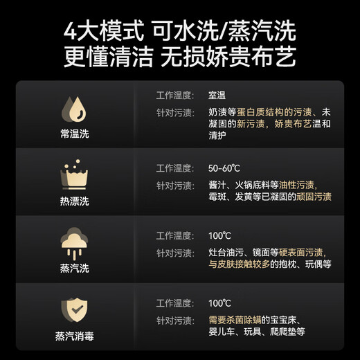 Deerma 100 high-temperature and high-pressure steam cleaning and suction all-in-one machine, car fabric, carpet, mattress, curtain, sofa cleaning machine, multi-functional steam cleaning machine, mite removal BY700S 100 high-temperature steam thermal rinse BY700 S standard version