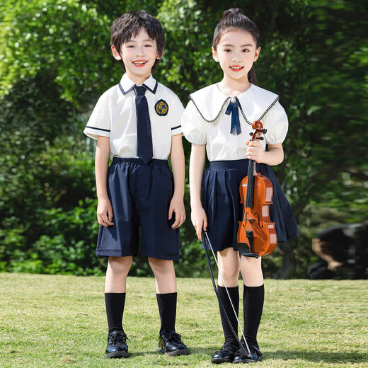 Splash boys and girls school uniforms kindergarten summer clothes children school uniforms set elementary school uniforms short-sleeved tie summer 6630-1 boys 110