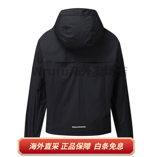 Salomon Modisay Aero Outdoor Waterproof Lightweight Hooded Zipper Long Sleeve Jacket Men and Women Black Black 2XL