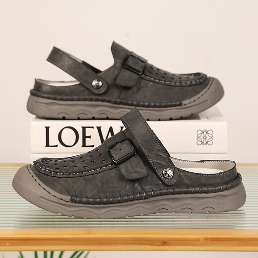 Sandalen Herren trendy Outdoor Sports Kleidung Bag-Toe Casual Schuhe Pantoffeln 2025 Neuer Sommer atmungsaktiver Männer Beachschuhe braun [Mikrofaserleder A673] 48